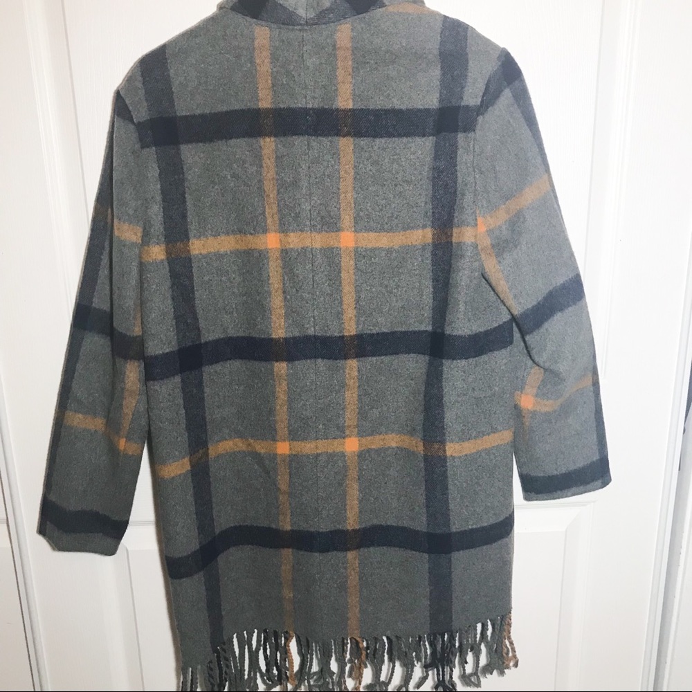 BB Dakota Women's Plaid Fringe Coat - Picture 5 of 8